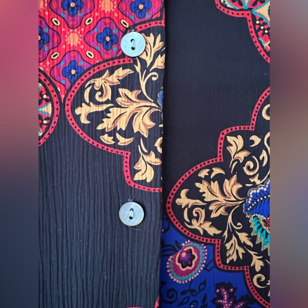 Vintage 90s Patchwork Victorian Button Up - image 3